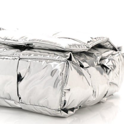 Bottega Veneta Metallic Calfskin Maxi Intrecciato Padded Cassette Crossbody Bag Silver 10 of 10