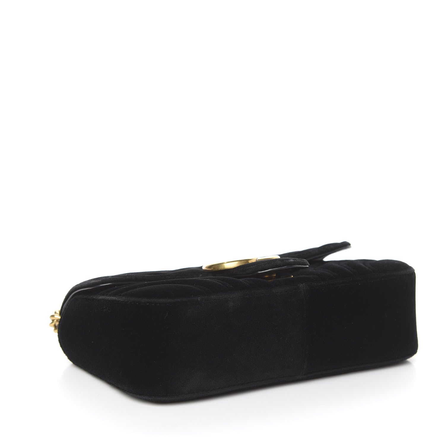 Gucci Velvet Matelasse Mini GG Marmont Shoulder Bag Black 4 of 14
