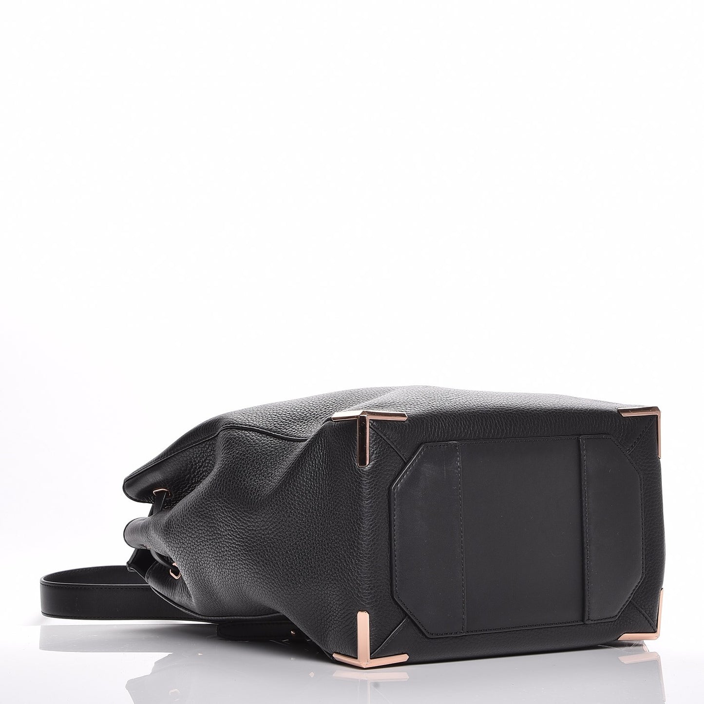 Pebbled Calfskin Prisma Skeletal Backpack Black Rose Gold Hardware