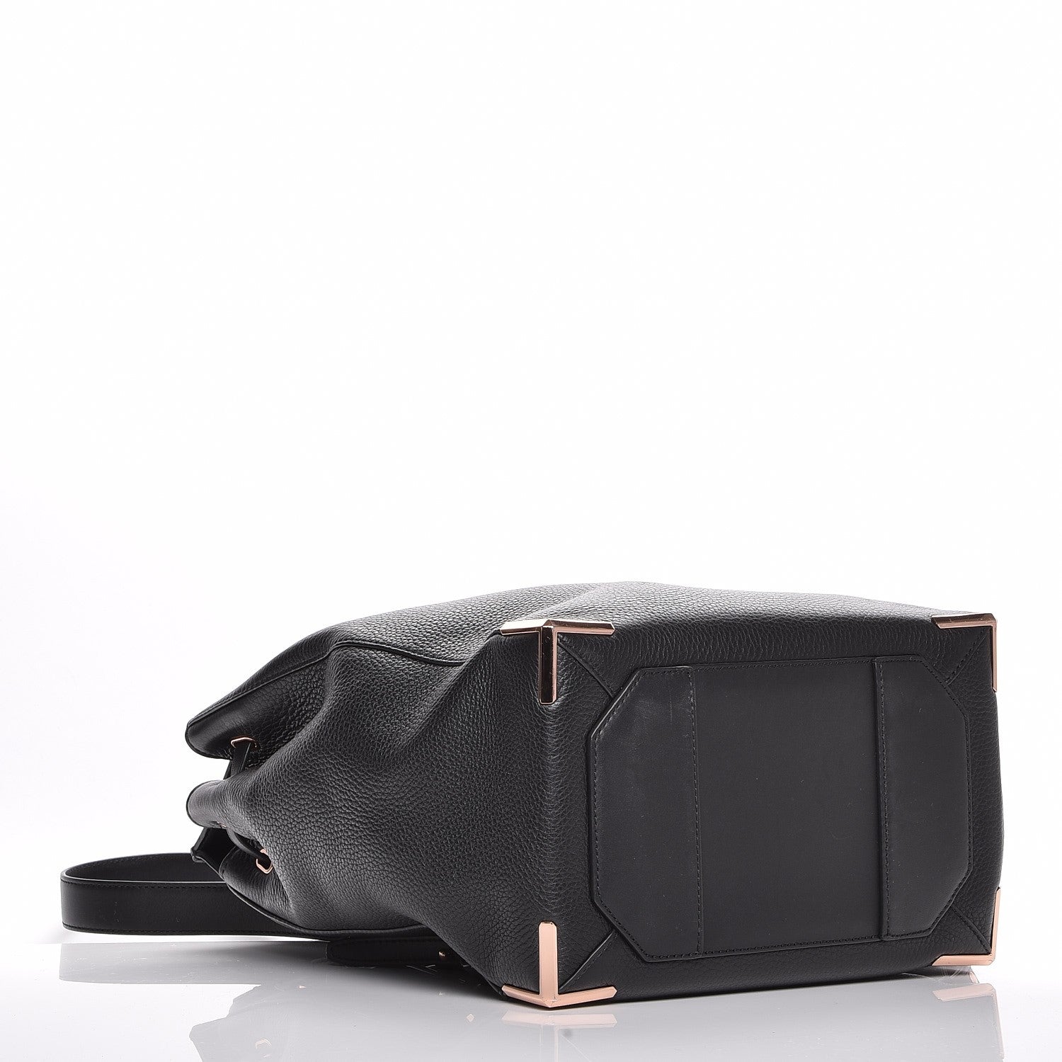 Alexander Wang Pebbled Calfskin Prisma Skeletal Backpack Black Rose Gold Hardware 4 of 9