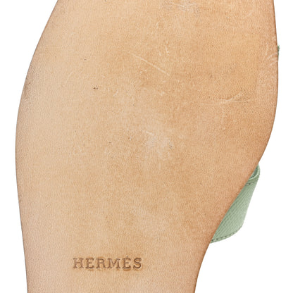 Hermes Epsom Oran Sandals 38.5 Vert Jade 10 of 12