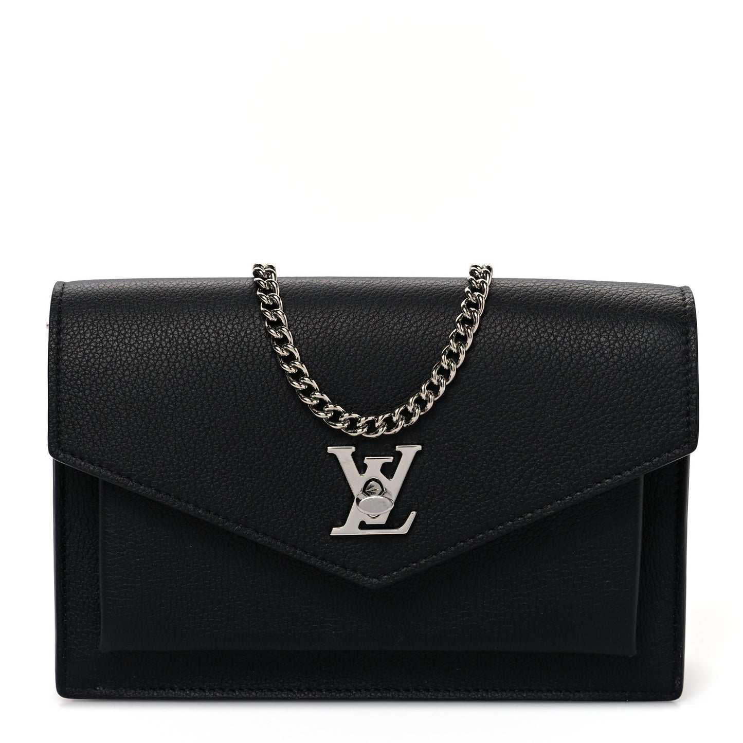 Patent Quilted Medium Double Flap Black