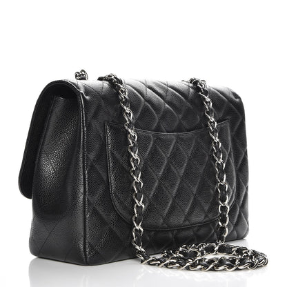 Chanel Caviar Quilted Jumbo Single Flap Black 3 of 8