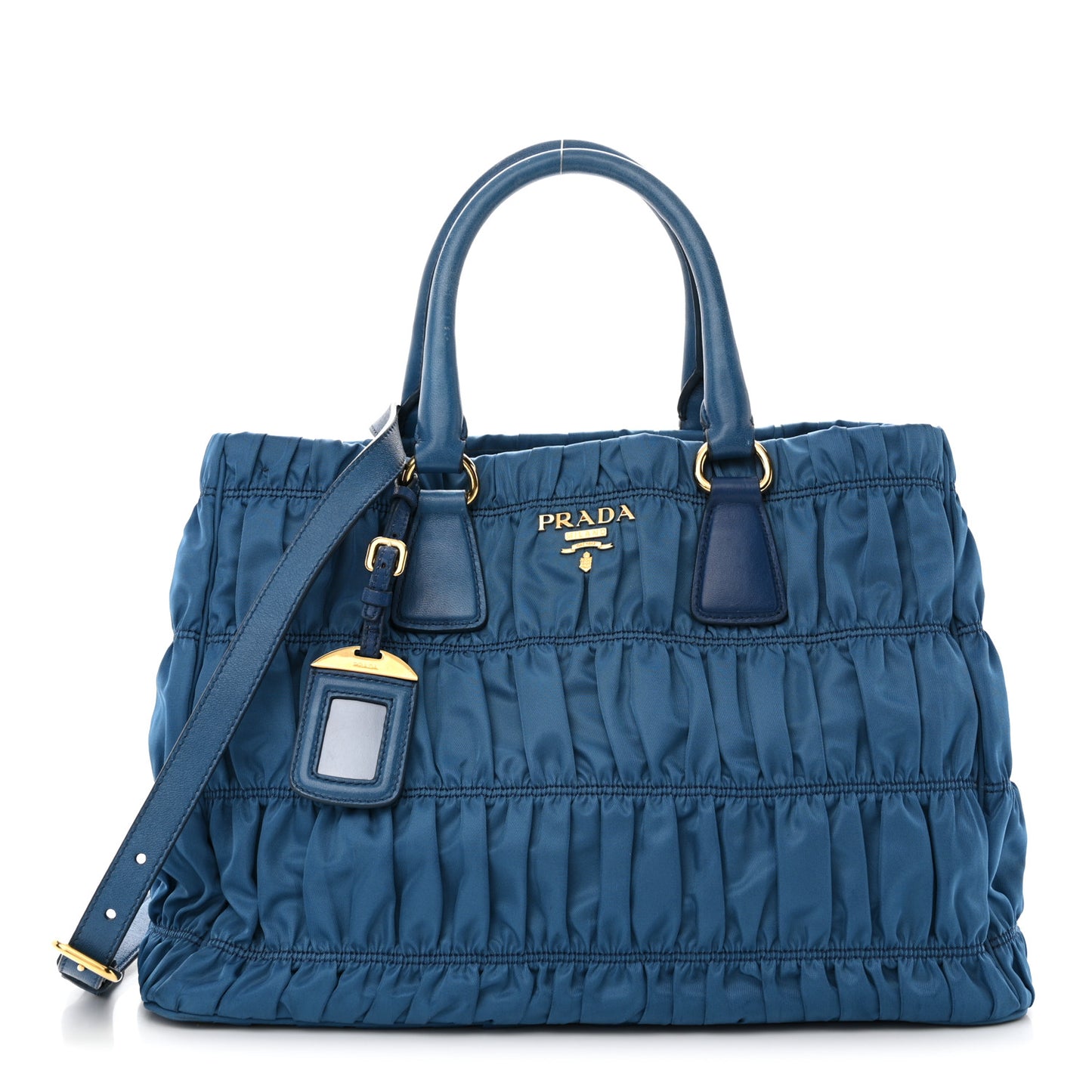 Tessuto Nylon Gaufre Tote Cobalto