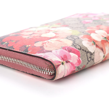 Gucci GG Supreme Monogram Blooms Zip Around Wallet Beige Multicolor Dry Rose 5 of 9