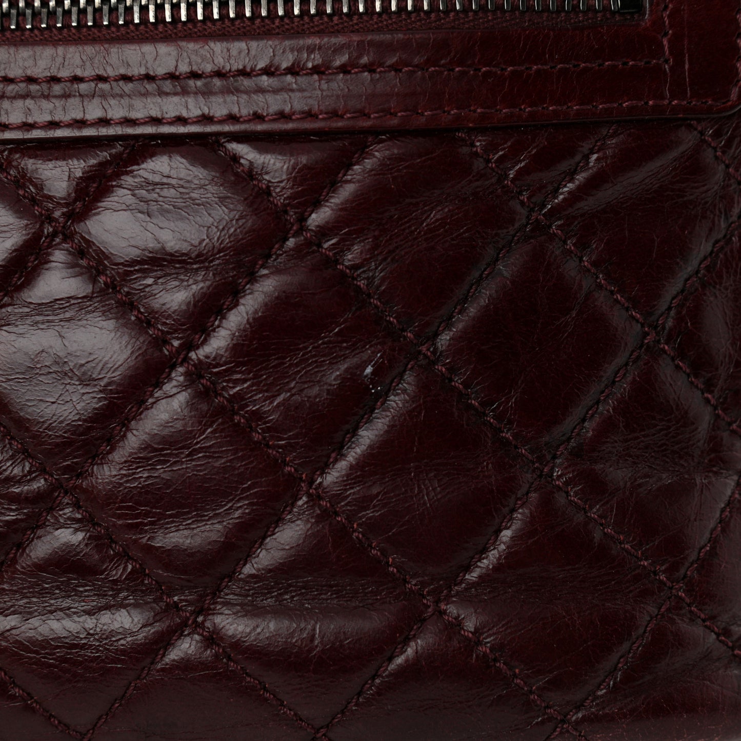 Glazed Calfskin Quilted Small Salzburg Backpack Burgundy