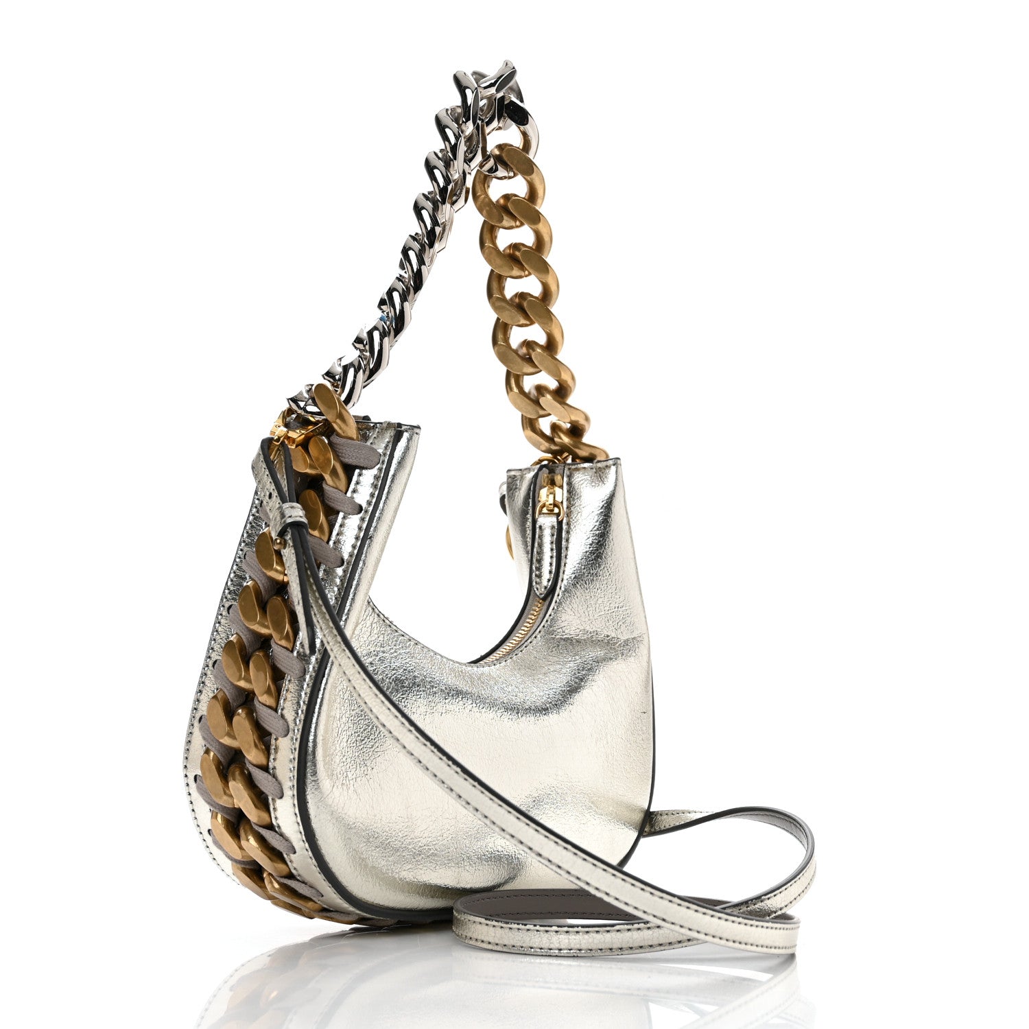 Stella McCartney Eco Alter Nappa Mini Frayme Shoulder Bag Silver 2 of 11