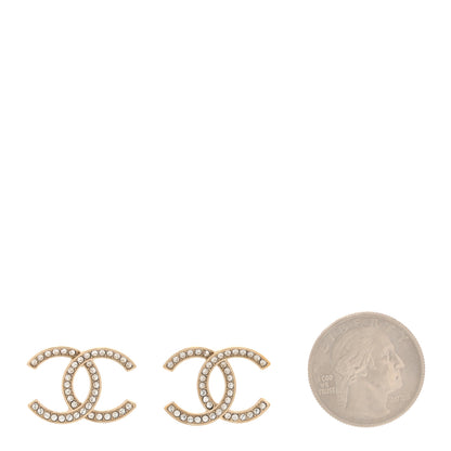 Chanel Crystal Large CC Earrings Gold 2 of 5
