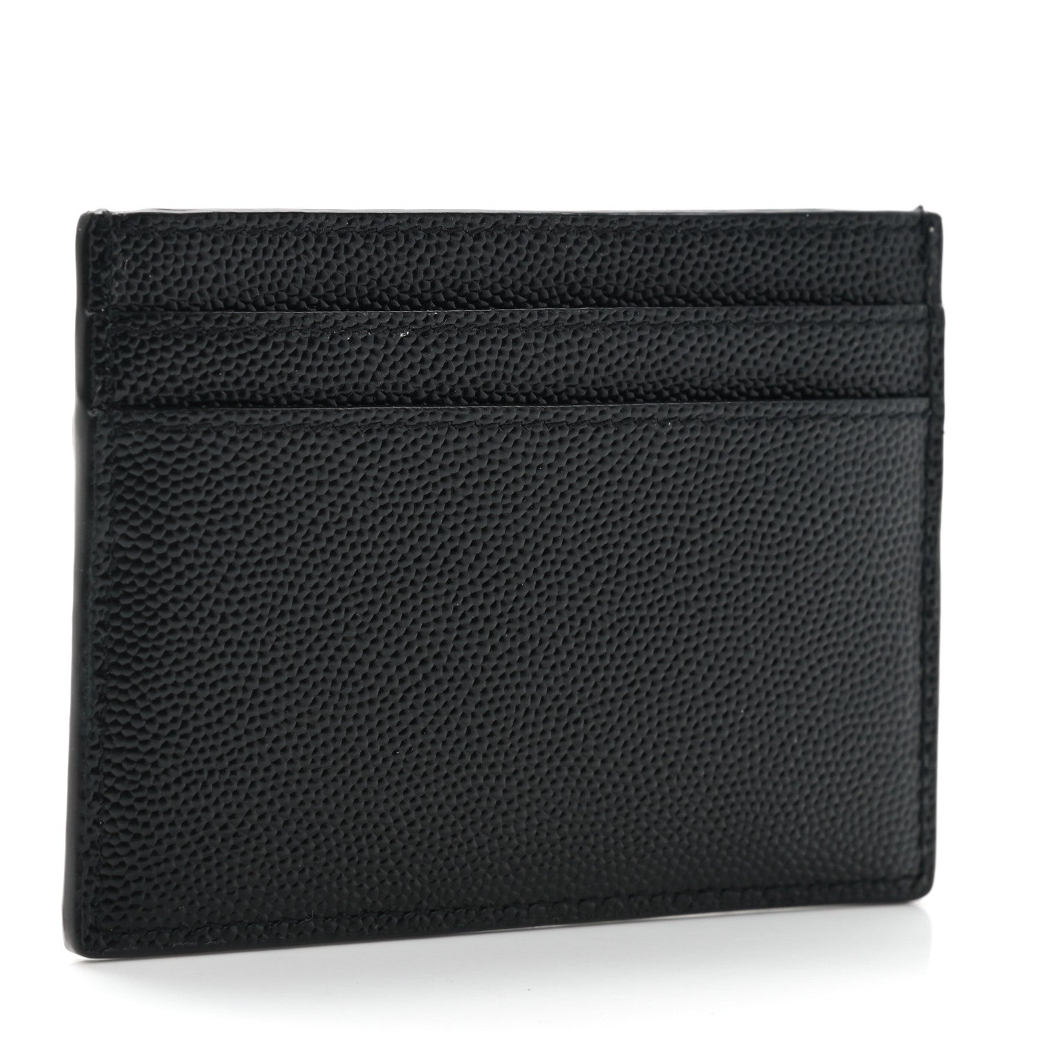 Saint Laurent Grain De Poudre Monogram Credit Card Case Black 3 of 8