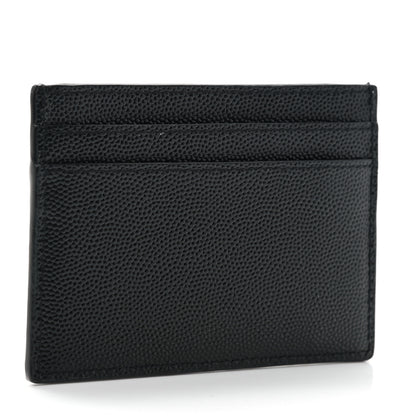 Saint Laurent Grain De Poudre Monogram Credit Card Case Black 3 of 8