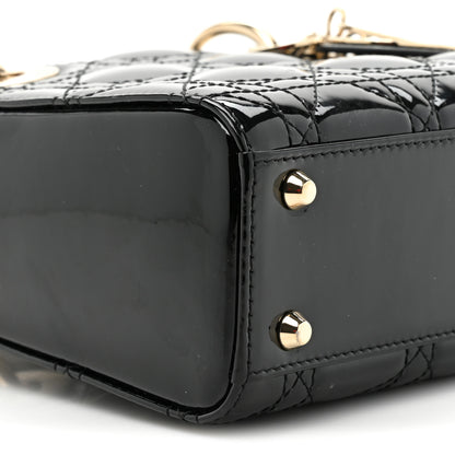 Christian Dior Patent Cannage Mini Lady Dior Black 9 of 9