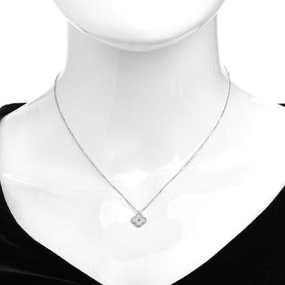 Van Cleef & Arpels 18K White Gold Diamond Sweet Alhambra Pendant Necklace 2 of 6