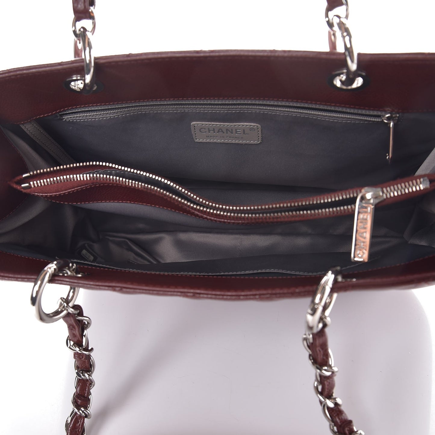 Caviar Quilted Grand Shopping Tote GST Dark Burgundy