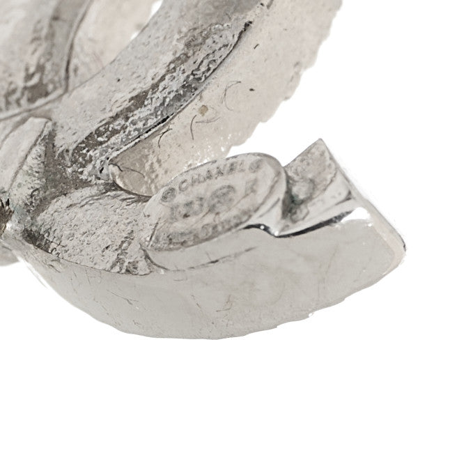 Chanel Crystal CC Earrings Silver 4 of 5