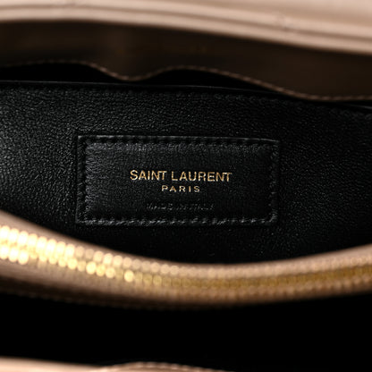 Saint Laurent Calfskin Y Quilted Monogram Small Loulou Chain Satchel Taupe 5 of 8