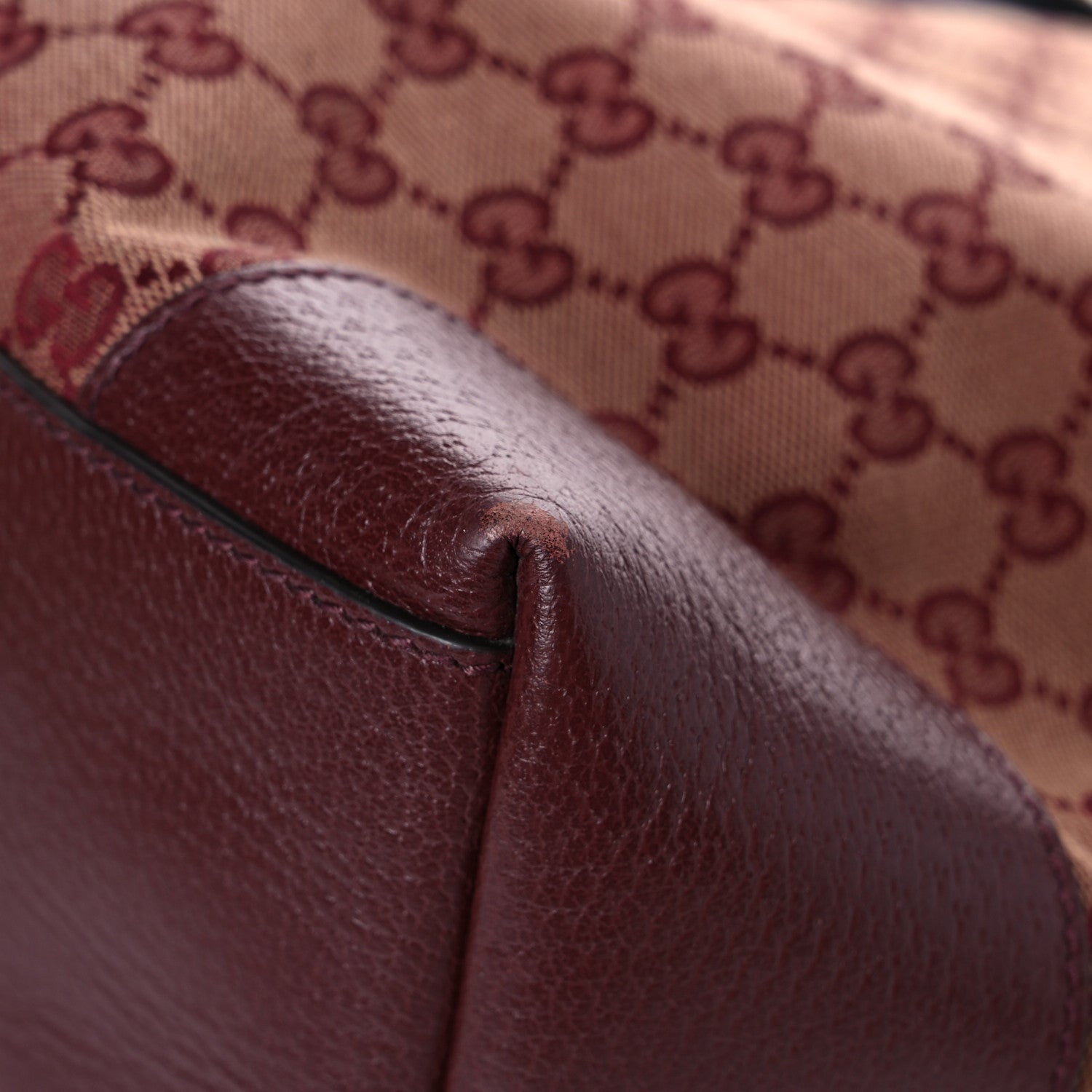 Gucci Monogram Textured Dollar Calfskin Web Medium Ophidia Shopping Tote Sahara Rubino Chardonnay 9 of 16