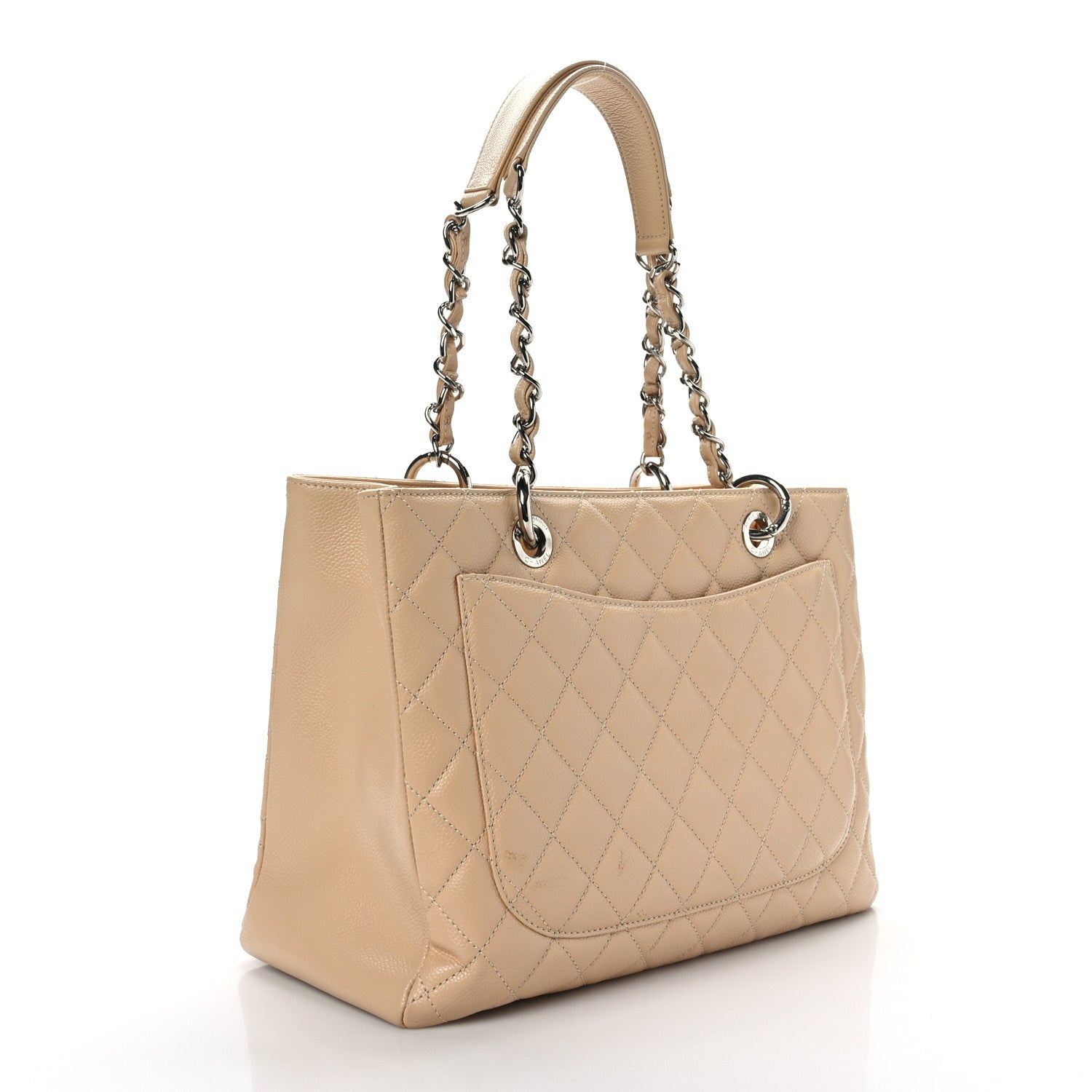 Chanel Caviar Quilted Grand Shopping Tote GST Beige Clair 3 of 12