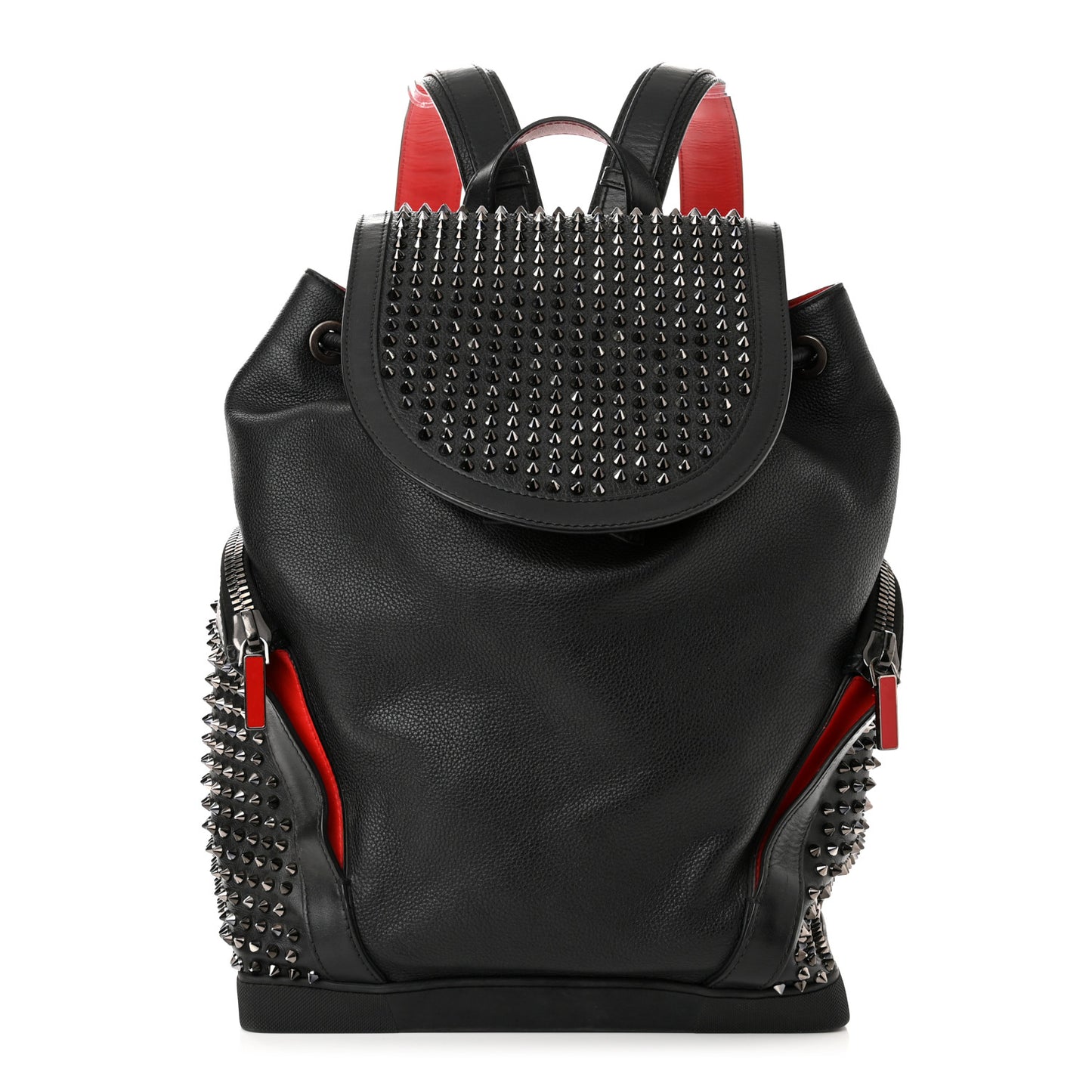 Calfskin Spiked Explorafunk Backpack Black