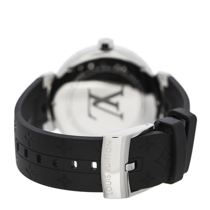 Louis Vuitton Stainless Steel Rubber Diamond 39mm Tambour Moon Devine Quartz Watch 3 of 5