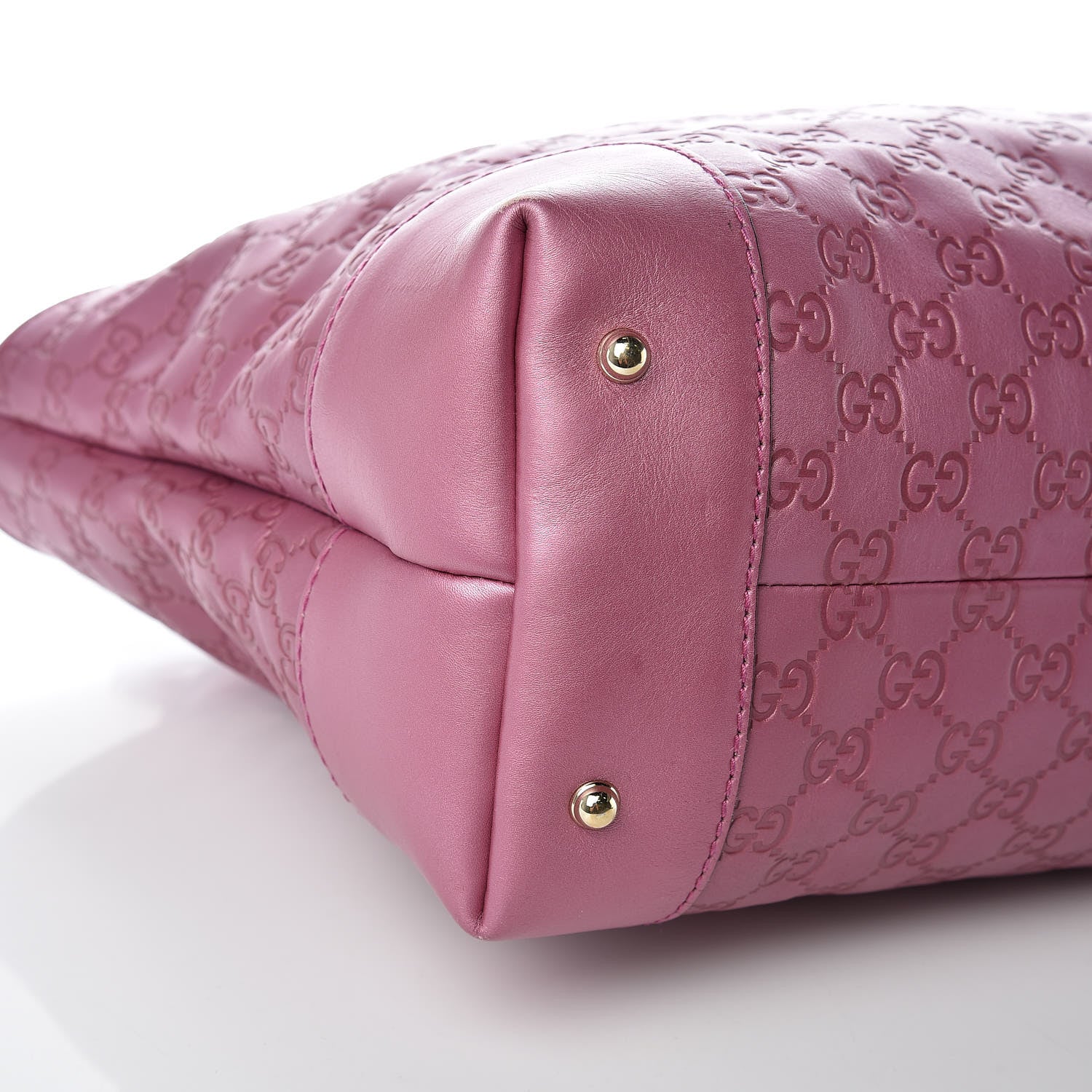 Gucci Metallic Soft Guccissima Large Heart Bit Charm Top Handle Tote Fresia Rose 8 of 16
