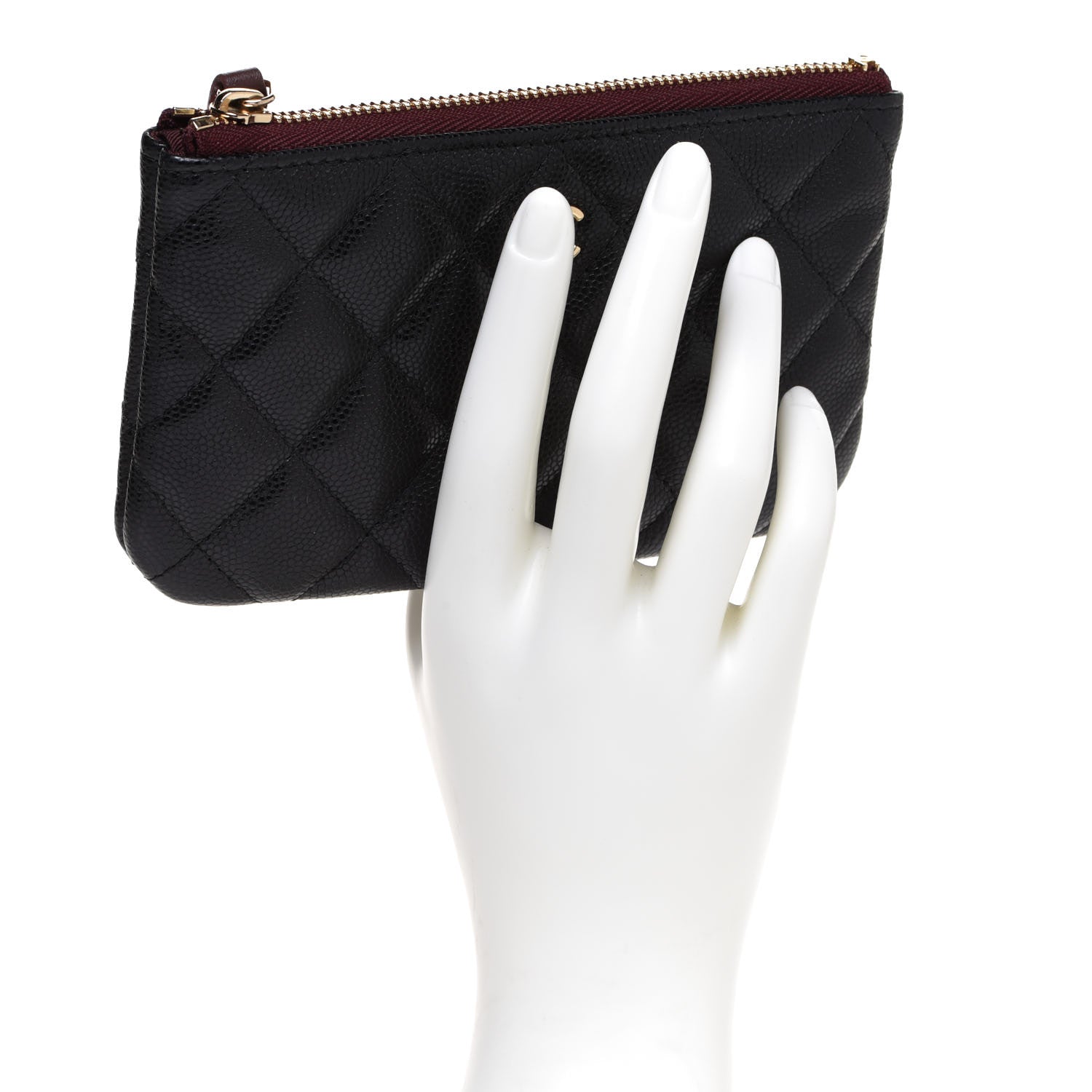Chanel Caviar Quilted Small Cosmetic Case Black 2 of 8