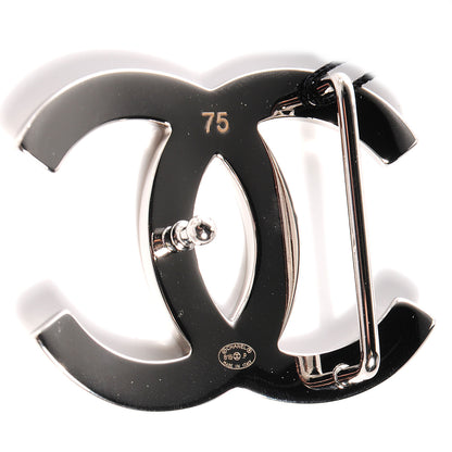 Chanel Reversible Leather CC Logo Belt 75 White Black 6 of 6