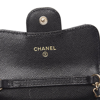 Chanel Caviar Quilted Flap Card Holder On Chain Black 6 of 9