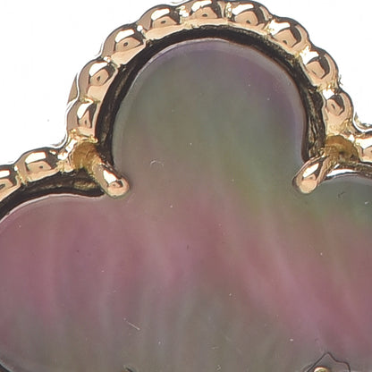 Van Cleef & Arpels 18K Yellow Gold Grey Mother of Pearl Vintage Alhambra Clip-On Earrings 5 of 5