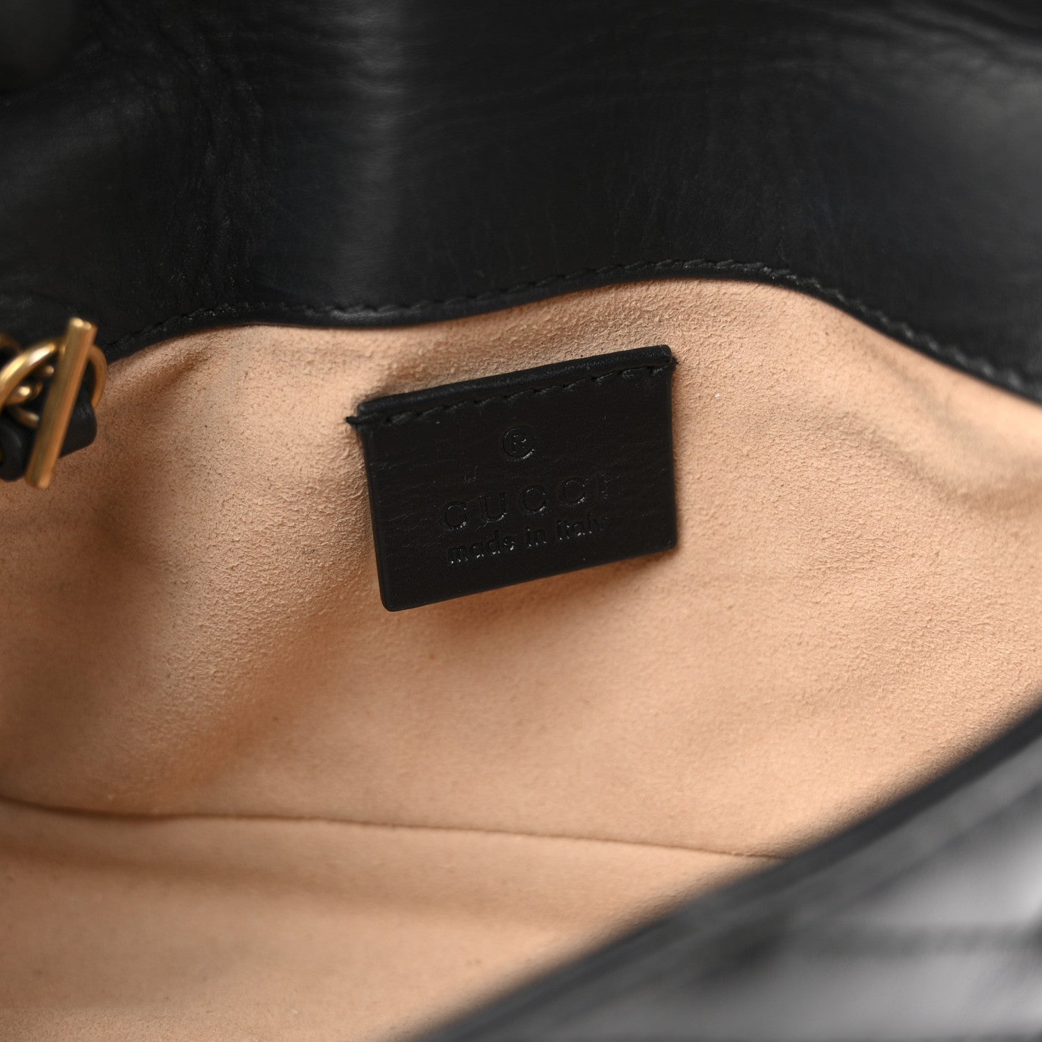 Gucci Calfskin Matelasse Super Mini GG Marmont Shoulder Bag Black 6 of 10