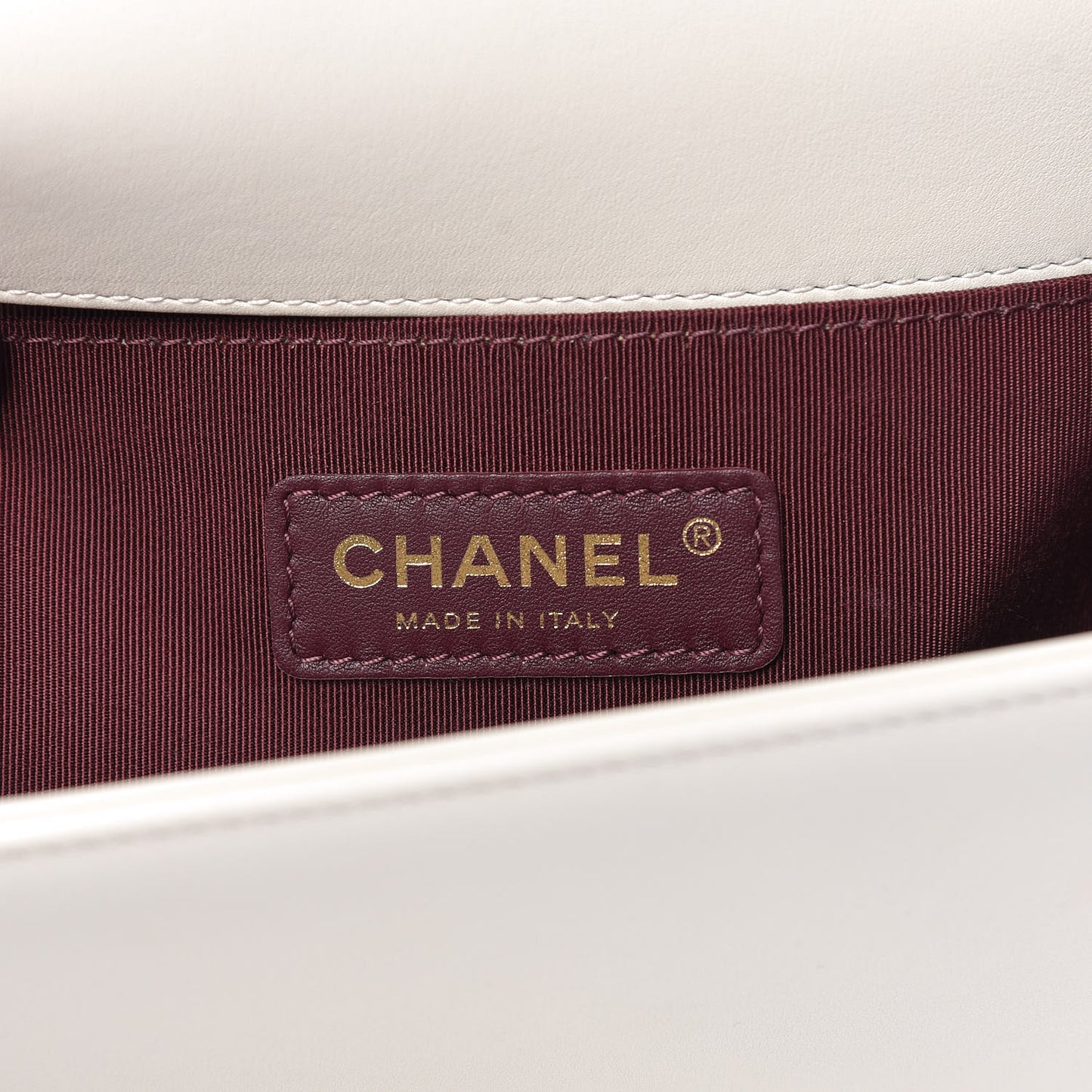 Caviar Suede Calfskin Chevron Medium Boy Flap White
