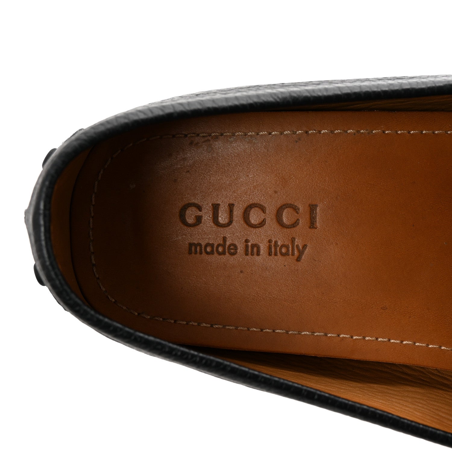 Gucci Road Calfskin Web Mens Horsebit Driver Loafers 10 Black 8 of 9