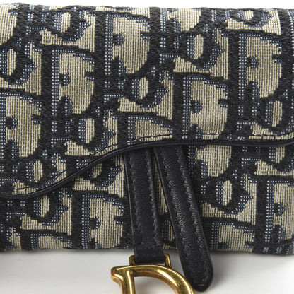 Christian Dior Oblique Nano Saddle Chain Pouch Blue 9 of 10