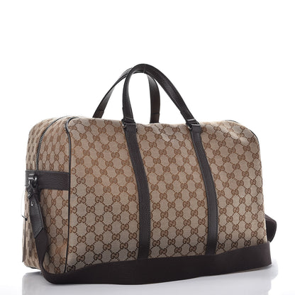 Gucci Monogram Dollar Calfskin Boston Duffle Bag Beige Ebony Testa di Moro Marrone Scuro 4 of 15