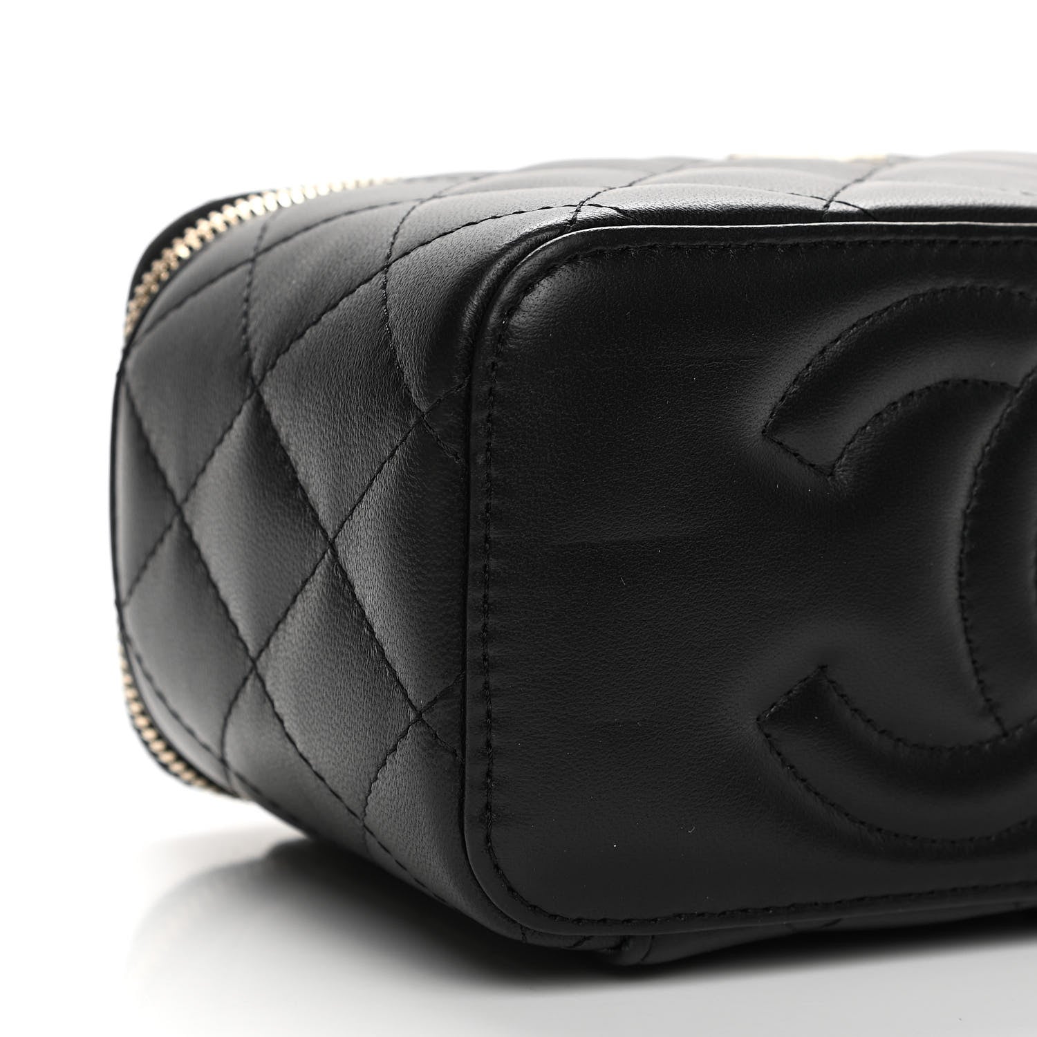 Chanel Lambskin Quilted Small Top Handle Vanity Case With Chain Black 9 of 11