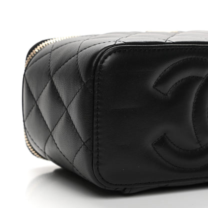 Chanel Lambskin Quilted Small Top Handle Vanity Case With Chain Black 9 of 11