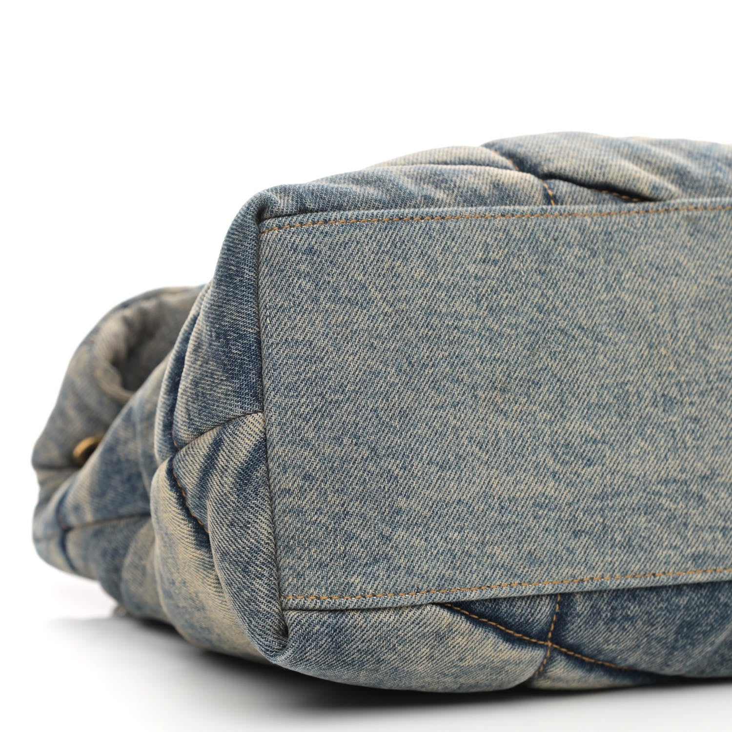 Saint Laurent Denim Quilted Medium Loulou Puffer Monogram Chain Satchel Blue Cinnamon 9 of 12