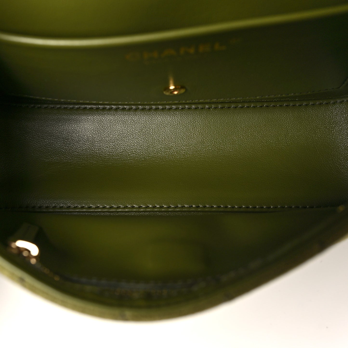 Suede Calfskin Mini Souplissimo Flap Khaki