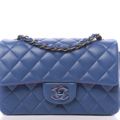 Chanel Lambskin Quilted Mini Rectangular Flap Blue Purple 8 of 11