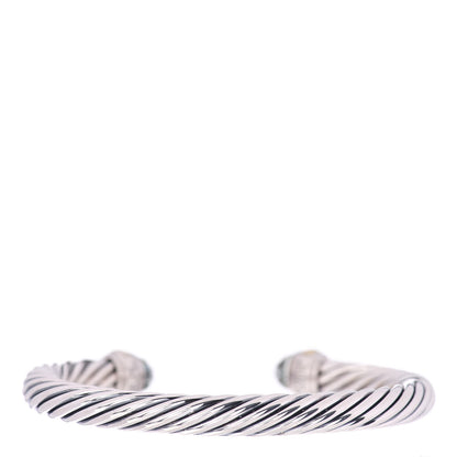 David Yurman Sterling Silver 14K Yellow Gold Prasiolite 7mm Cable Classics Bracelet 3 of 4