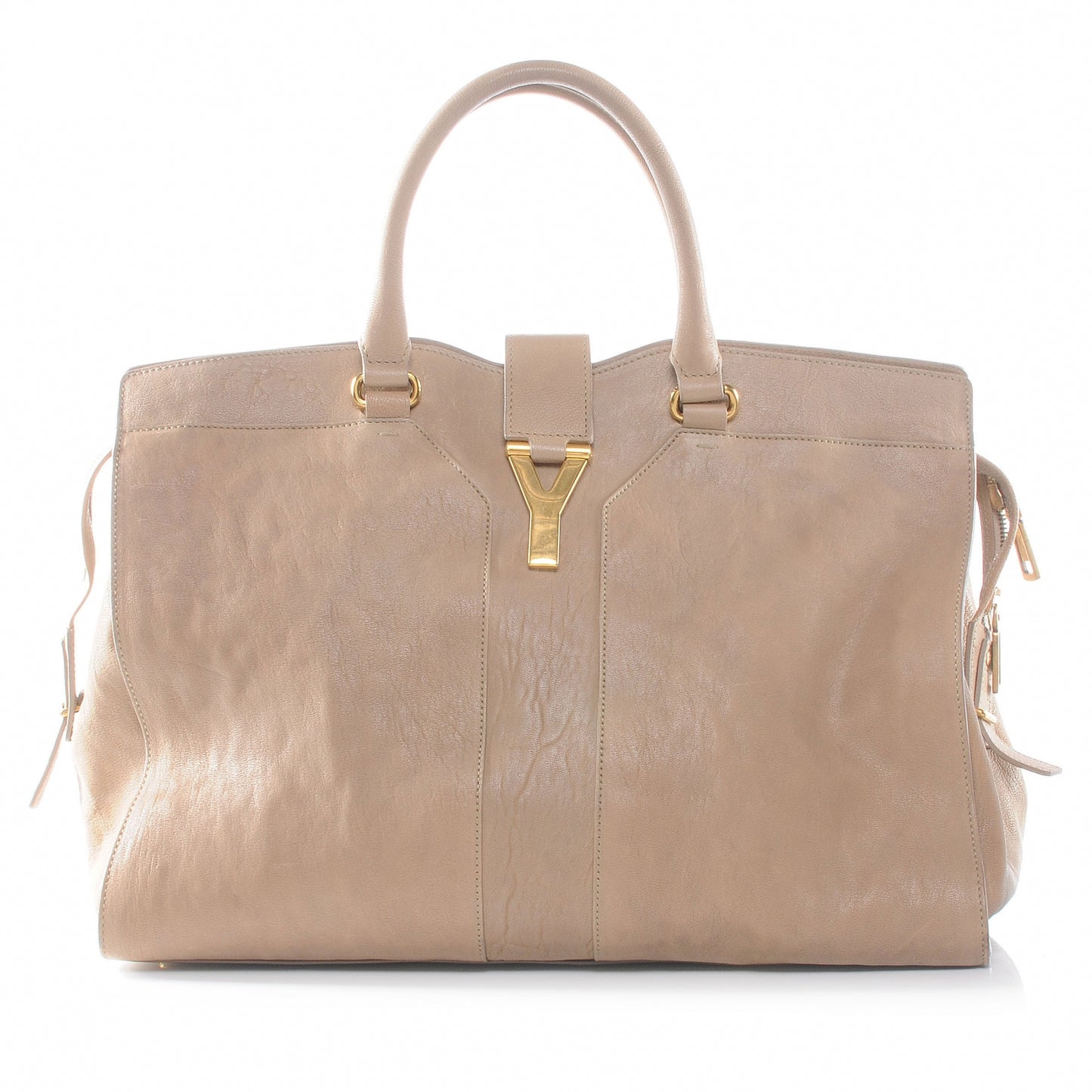 Leather Large Cabas ChYc Beige