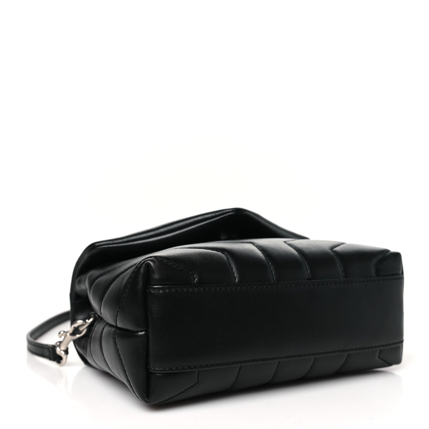 Calfskin Y Quilted Monogram Toy Loulou Crossbody Bag Black