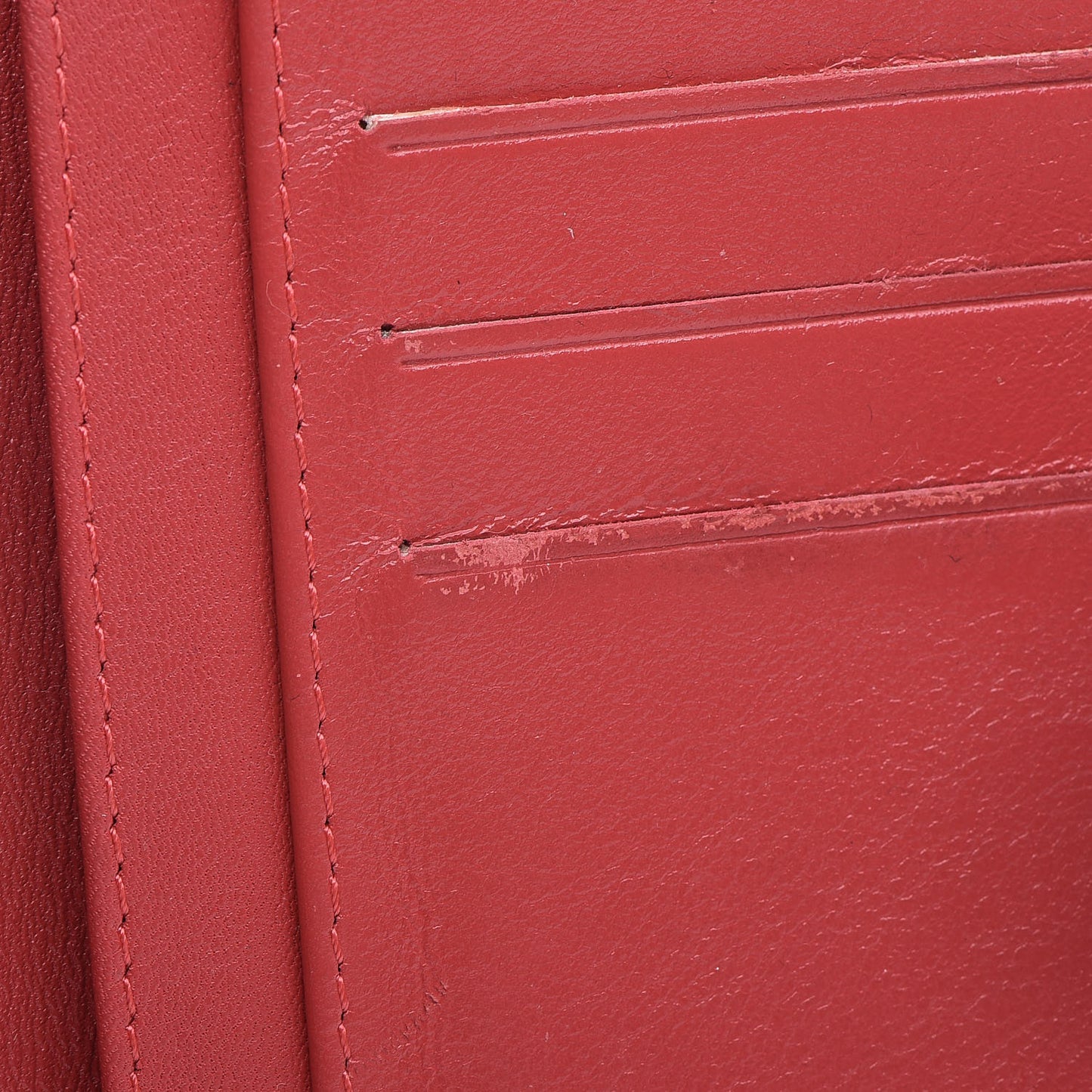 Patent Quilted Zip Pocket Wallet Coral