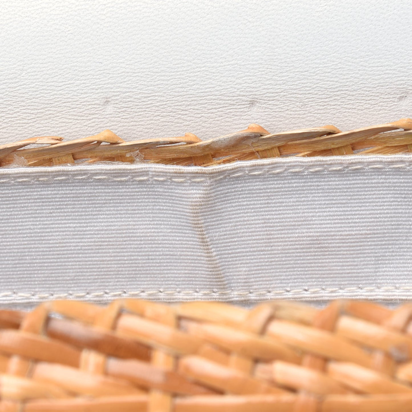 Lambskin Straw Basket Shoulder Bag Light Beige