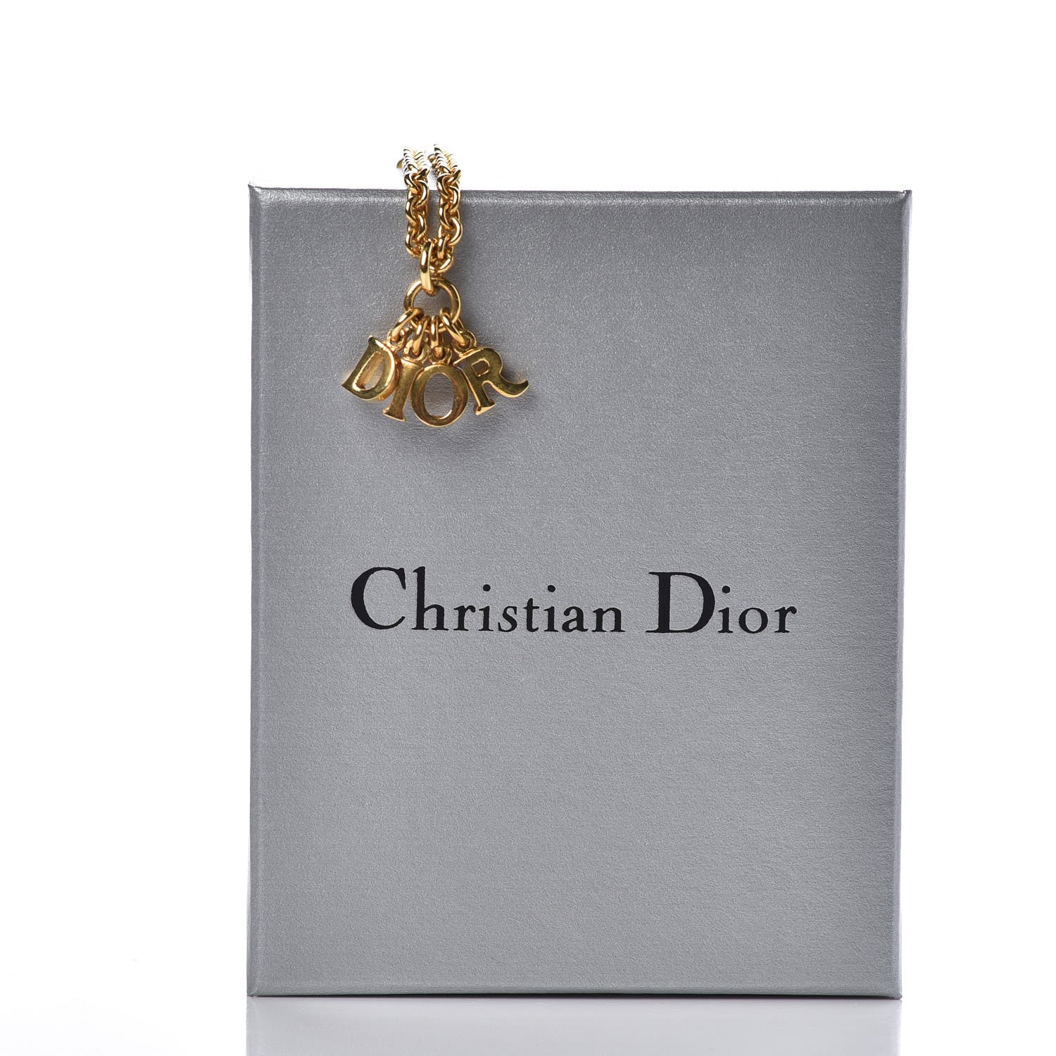 Christian Dior Metal Logo Necklace Gold 5 of 6