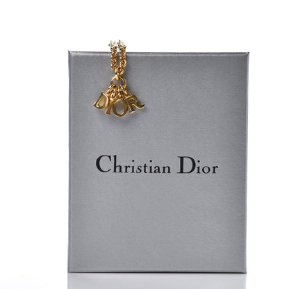 Christian Dior Metal Logo Necklace Gold 5 of 6