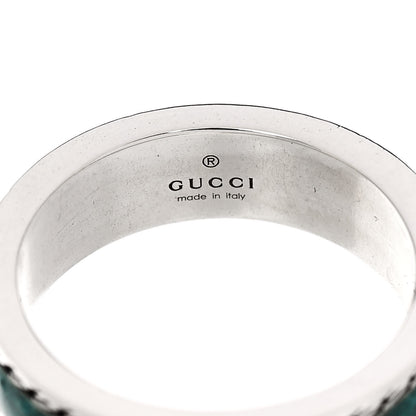 Gucci Sterling Silver Resin Interlocking G Ring 57 8 Turquoise 4 of 7