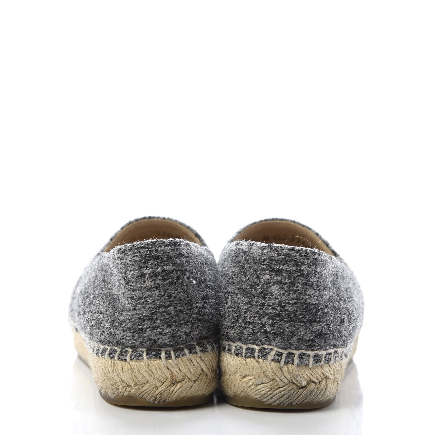 Chanel Tweed Velvet CC Espadrilles 36 Grey Black 6 of 10