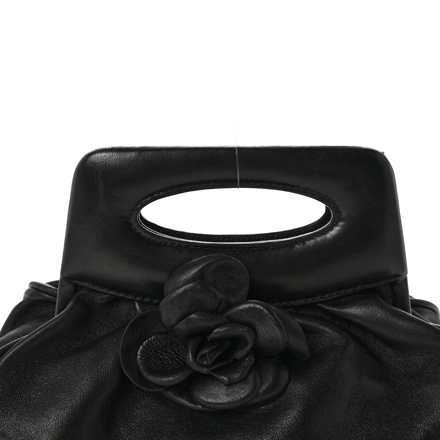 Chanel Lambskin Camellia Frame Bag Black 7 of 9