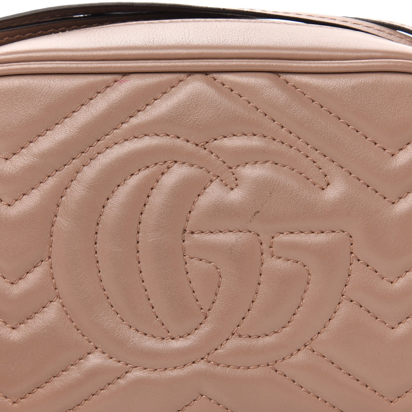 Calfskin Matelasse Mini GG Marmont Chain Shoulder Bag Porcelain Rose