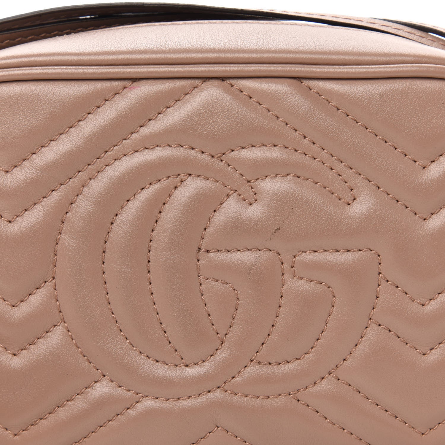 Gucci Calfskin Matelasse Mini GG Marmont Chain Shoulder Bag Porcelain Rose 12 of 13